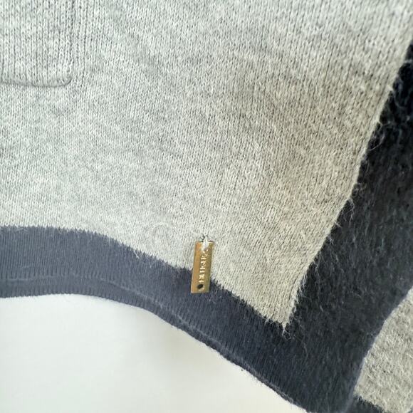 Tommy Hilfiger Sweater Gray Navy XS Women’s Long Sleeve Pocket Knit Pullover - Picture 6 of 7